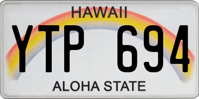HI license plate YTP694