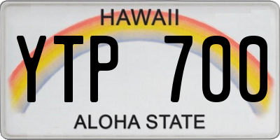 HI license plate YTP700