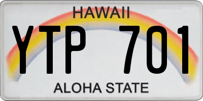 HI license plate YTP701