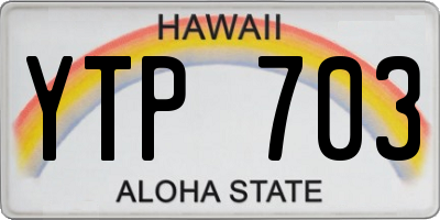 HI license plate YTP703