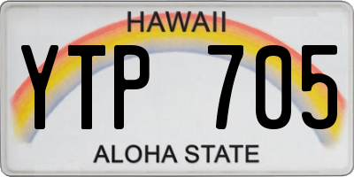 HI license plate YTP705
