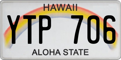 HI license plate YTP706