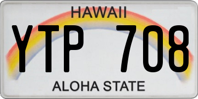 HI license plate YTP708