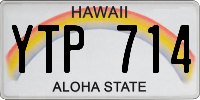 HI license plate YTP714
