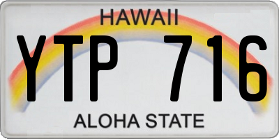 HI license plate YTP716