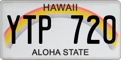 HI license plate YTP720