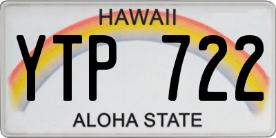 HI license plate YTP722