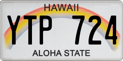 HI license plate YTP724