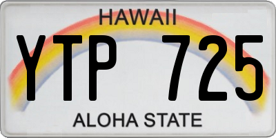 HI license plate YTP725