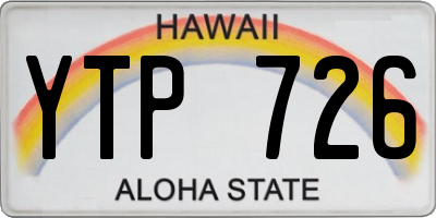 HI license plate YTP726