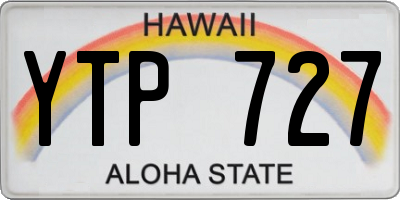 HI license plate YTP727