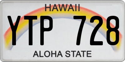 HI license plate YTP728