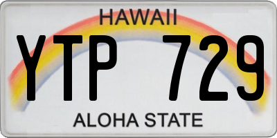 HI license plate YTP729