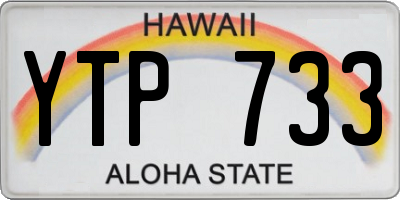 HI license plate YTP733