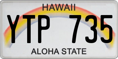 HI license plate YTP735