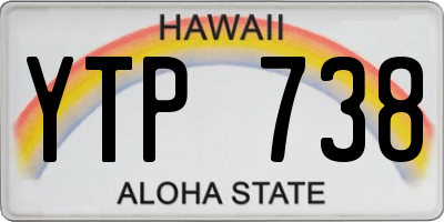 HI license plate YTP738