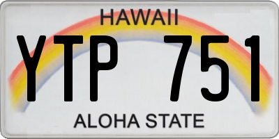 HI license plate YTP751