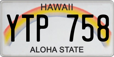 HI license plate YTP758