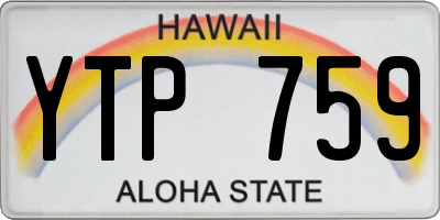 HI license plate YTP759