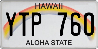 HI license plate YTP760