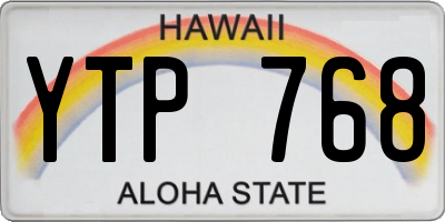 HI license plate YTP768