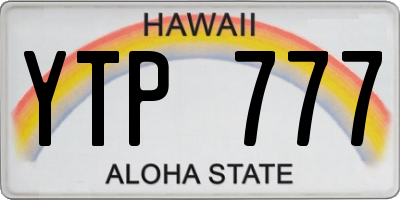 HI license plate YTP777