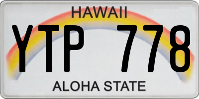 HI license plate YTP778
