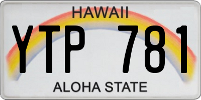 HI license plate YTP781