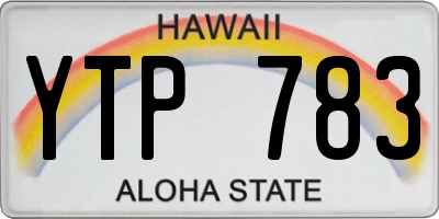HI license plate YTP783