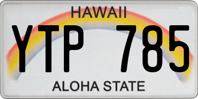 HI license plate YTP785