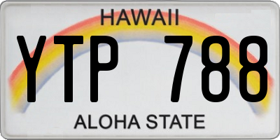 HI license plate YTP788