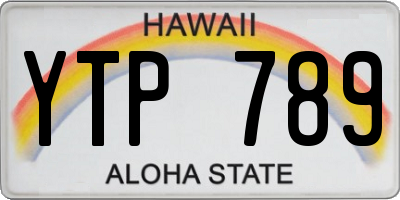 HI license plate YTP789