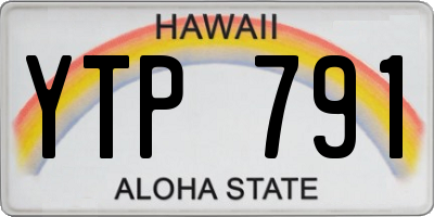 HI license plate YTP791