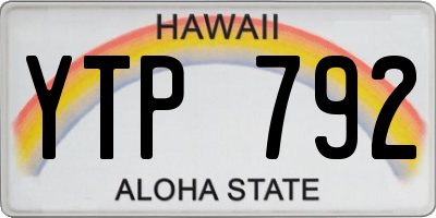 HI license plate YTP792