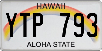 HI license plate YTP793