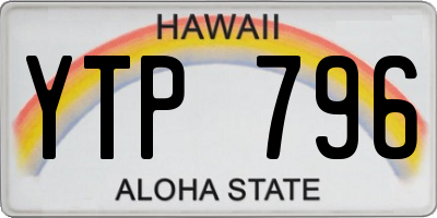 HI license plate YTP796