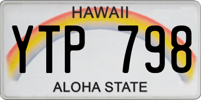 HI license plate YTP798