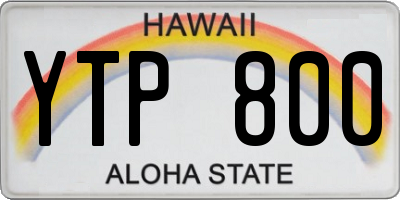 HI license plate YTP800