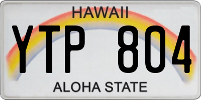HI license plate YTP804