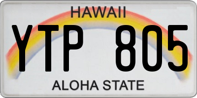 HI license plate YTP805