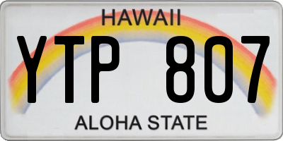 HI license plate YTP807