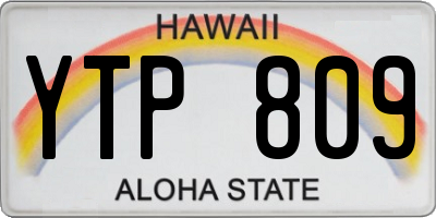 HI license plate YTP809