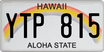 HI license plate YTP815