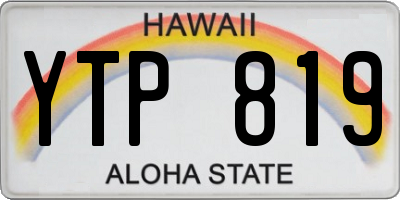 HI license plate YTP819
