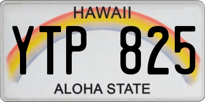 HI license plate YTP825