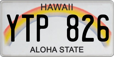 HI license plate YTP826