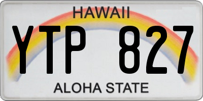 HI license plate YTP827