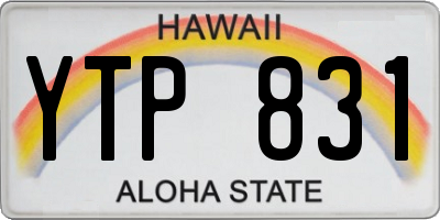 HI license plate YTP831