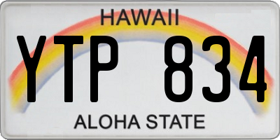 HI license plate YTP834