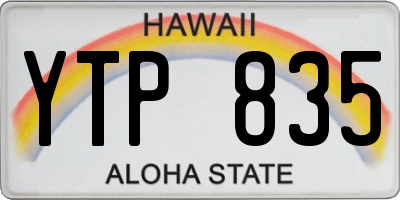 HI license plate YTP835